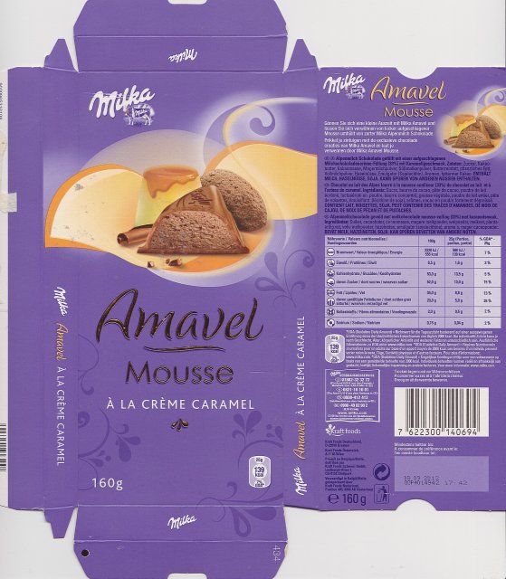 Milka srednie Amavel Mousse a la creme caramel 139kcal