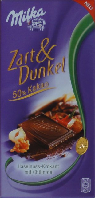 Milka srednie Amavel zart & dunkel 50 kakao Haselnuss krokant mit chilinote_cr
