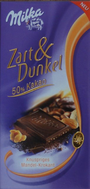 Milka srednie Amavel zart & dunkel 50 kakao knuspriges mandel krokant_cr