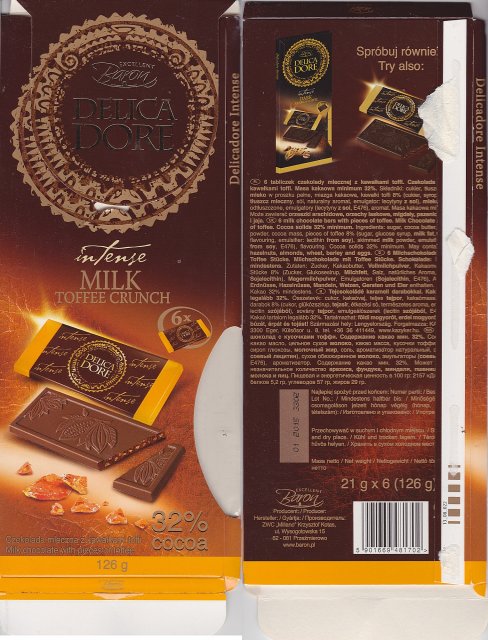Millano Baron DelicaDore 2 intense milk toffee crunch