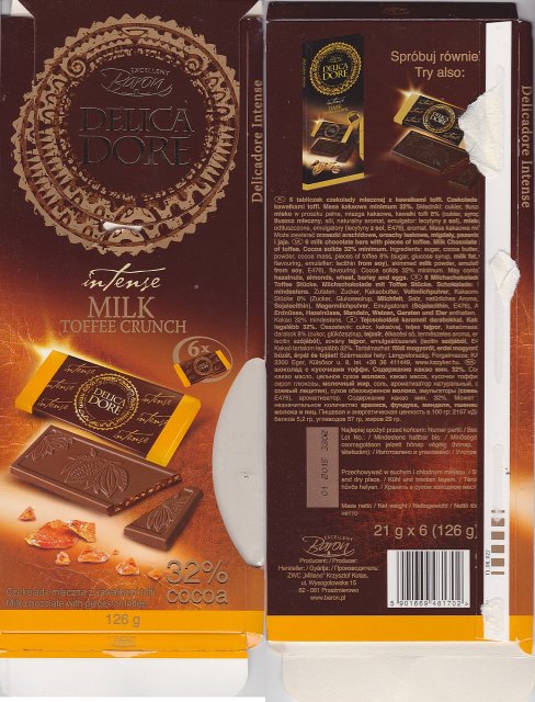 Millano Baron DelicaDore intense milk toffee crunch