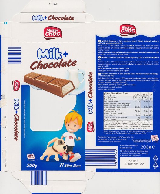Mister Choc 1 Milch Schokolade 11 Mini Bars UTZ