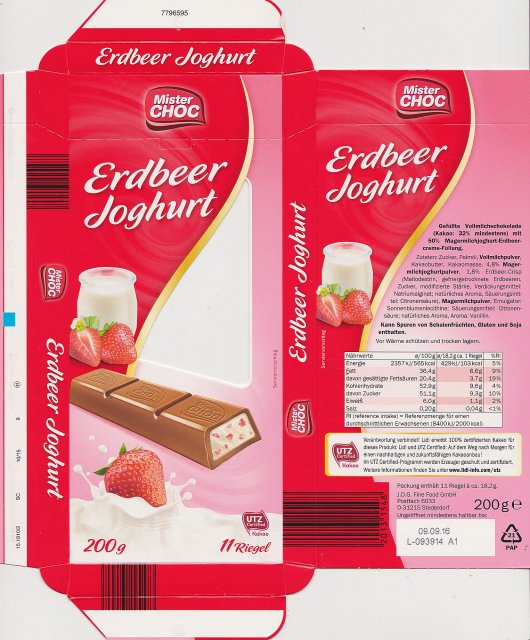 Mister Choc Erdbeer Joghurt utz