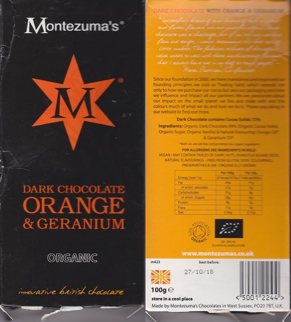Montezumas organic orange & geranium