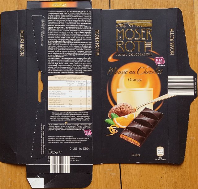 Moser Roth duze pion 5 Mousse au Chocolat Orange 201 kcal utz
