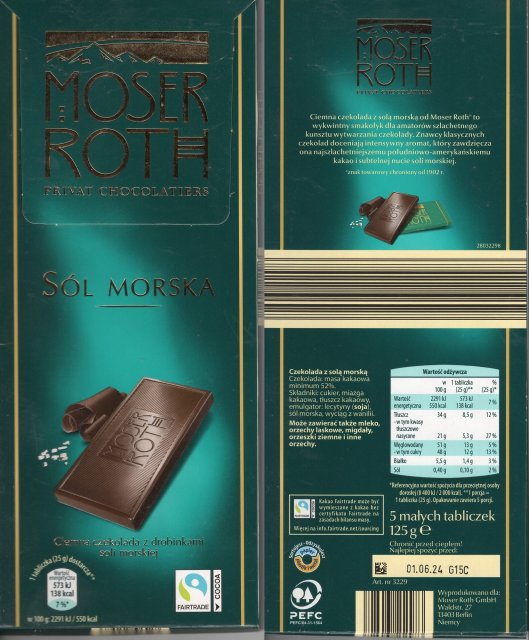 Moser Roth duze pion 9 sÃ³l morska 138kcal faritrade