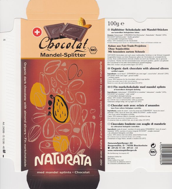 Naturata 1 Chocolat Mandel Splitter