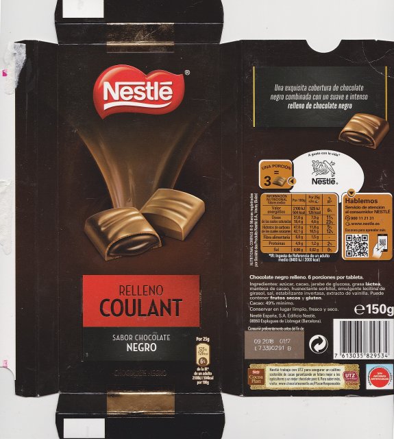 Nestle z 3 relleno coulant sabor chocolate negro 126kcal