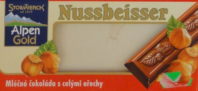 Nussbeisser male Alpen Gold kwadrat mlecna cokolada s celymi orecky_cr