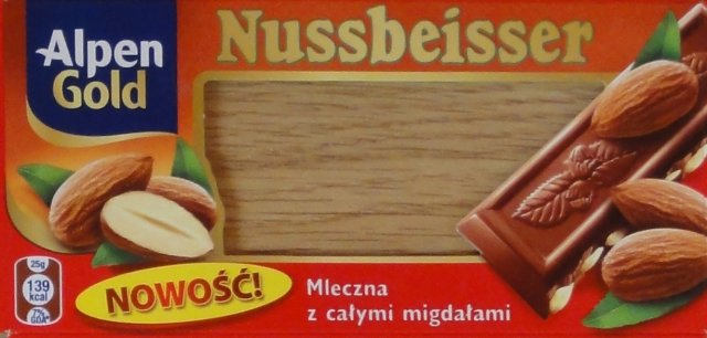 Nussbeisser male Alpen Gold oble czekolada mleczna z calymi migdalami nowosc_cr