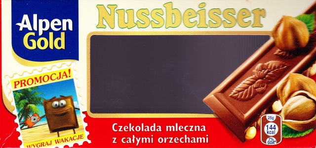 Nussbeisser male Alpen Gold oble czekolada mleczna z calymi orzechami 144 kcal promocja_cr