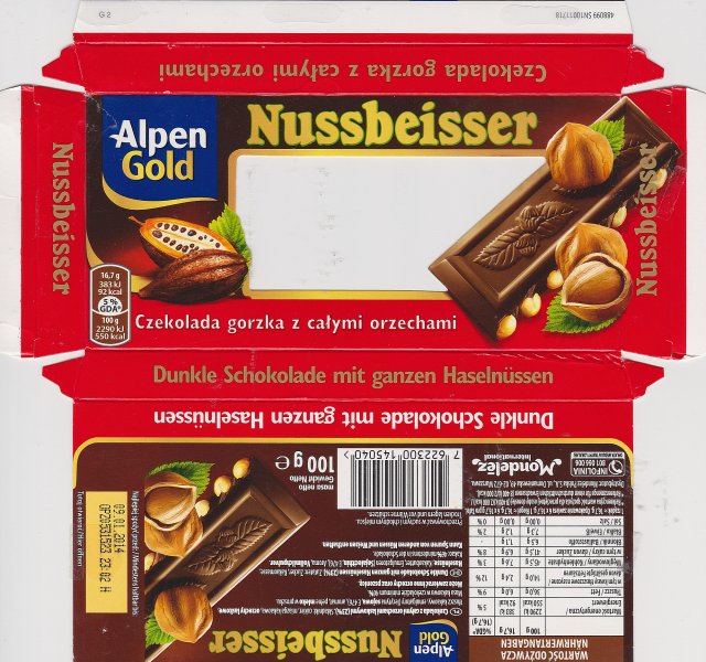 Nussbeisser male Alpen Gold oble gorzki z calymi orzechami 92kcal