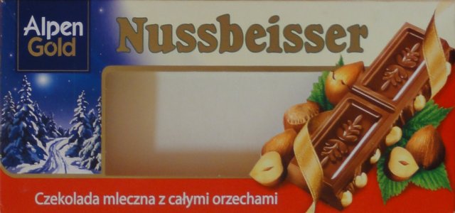 Nussbeisser srednie Alpen Gold kwadrat czekolada mleczna z calymi ozechami zima_cr