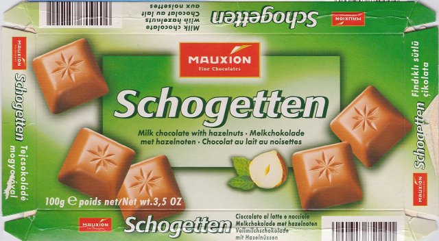 Schogetten Mauxion male 1 Milk chocolate with hazelnuts Melk