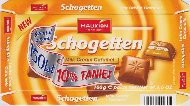 Schogetten Mauxion male 2 Milk Cream Caramel New Swietuj z nami 150 lat