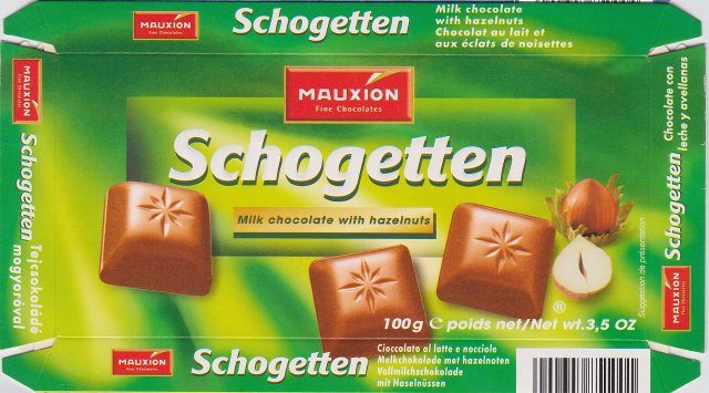 Schogetten Mauxion male 3 Milk chocolate with hazelnuts