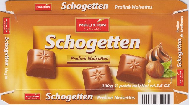 Schogetten Mauxion male 3 Praline Noisettes