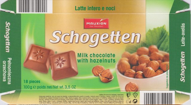 Schogetten Mauxion male 4 Milk chocolate with hazelnuts