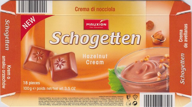 Schogetten Mauxion male 6 Hazelnut Cream New