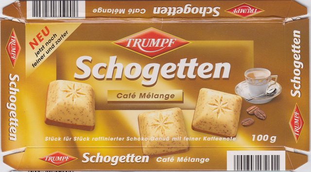 Schogetten Trumpf male 11 Cafe Melange Neu jetzt noch feiner und zarter