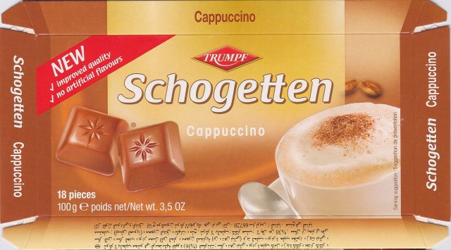 Schogetten Trumpf male 15 Cappuccino New improved quality no artificial flavours