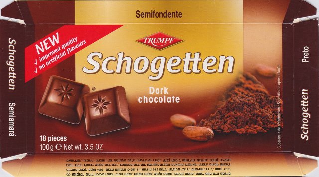 Schogetten Trumpf male 15 Dark chocolate New improved quality no artificial flavours