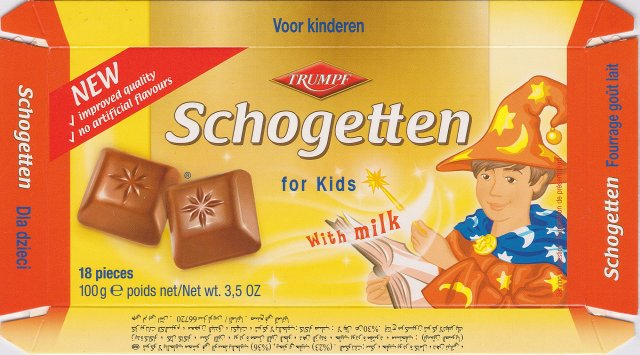 Schogetten Trumpf male 15 for Kids New improved quality no artificial flavours