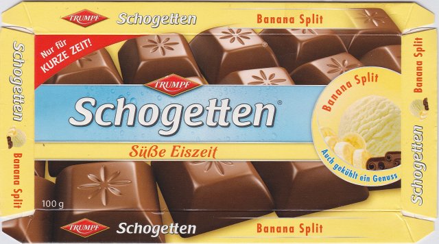 Schogetten Trumpf male 20 Banana Split Suse Eiszeit Nur fur kurze Zeit