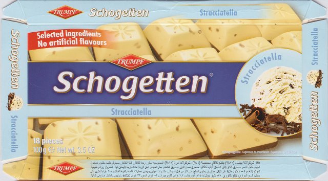 Schogetten Trumpf male 21 Stracciatella Selected ingredients No artificial flavours