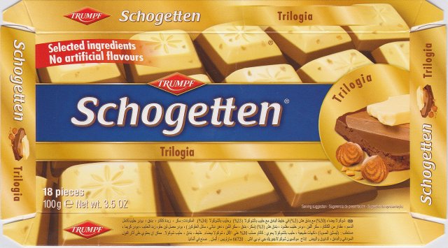 Schogetten Trumpf male 21 Trilogia Selected ingredients No artificial flavours