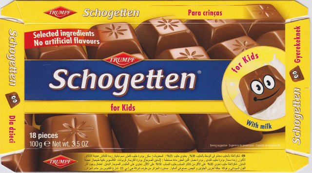 Schogetten Trumpf male 21 for Kids Selected ingredients No artificial flavours