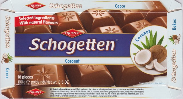 ChoCollection With 22 natural | ingredients | ChoCollection Selected boxes flavours | Coconut male | S Trumpf Schogetten