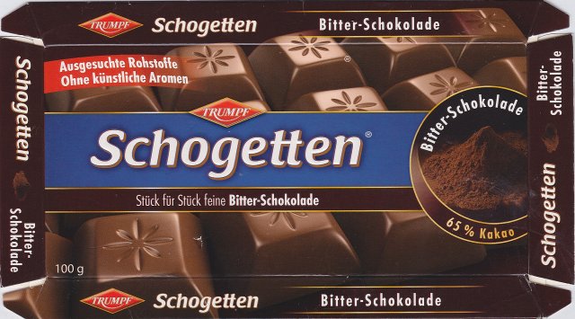 Schogetten Trumpf male 23 Bitter-Schokolade Ausgesuchte Rohstoffe Ohne kunstlische Aromen