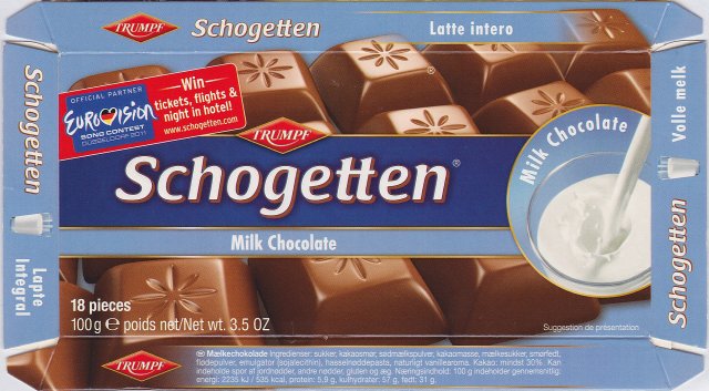Schogetten Trumpf male 25 Milk Chocolate Eurovision