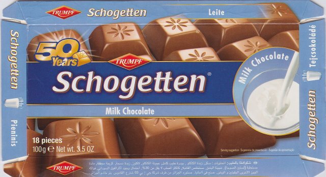 Schogetten Trumpf male 27 Milk Chocolate 50 years