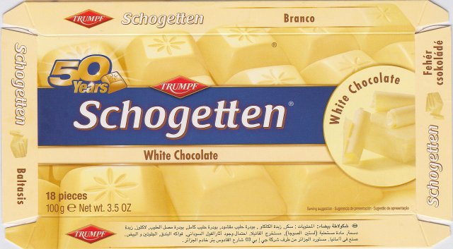 Schogetten Trumpf male 27 White Chocolate 50 years