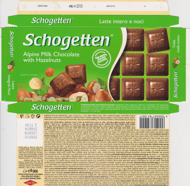 Schogetten Trumpf male 29 Alpine Milk Chocolate with Hazelnuts new recipe even more delicious