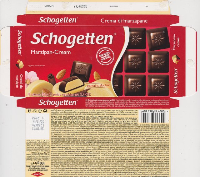 Schogetten Trumpf male 29 Marzipan-Cream new recipe even more delicious
