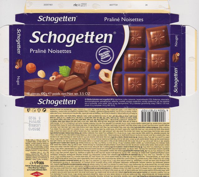 Schogetten Trumpf male 29 Praline Noisettes new recipe even more delicious suggestion de 1