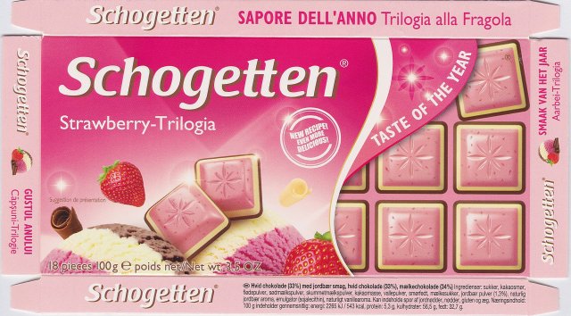 Schogetten Trumpf male 29 Strawberry-Trilogia new recipe even more delicious taste of the year