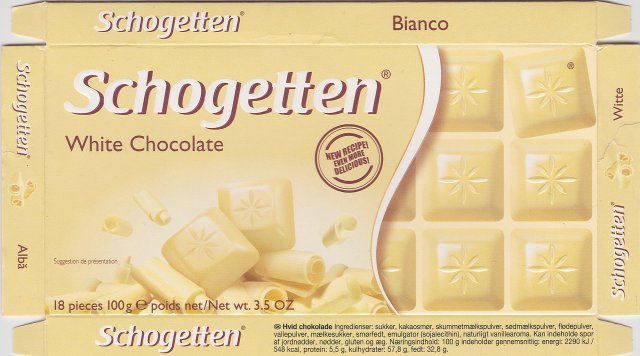 Schogetten Trumpf male 29 White Chocolate new recipe even more delicious