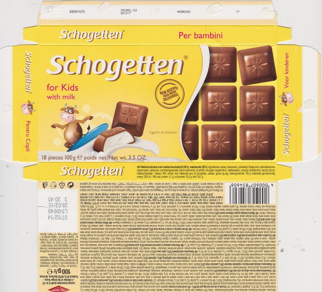 Schogetten Trumpf male 29 for Kids with milk new recipe even more delicious