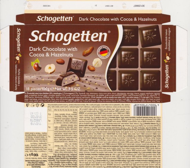 Schogetten Trumpf male 37 Dark Chocolate with Cocoa & Hazelnuts German Quality 1