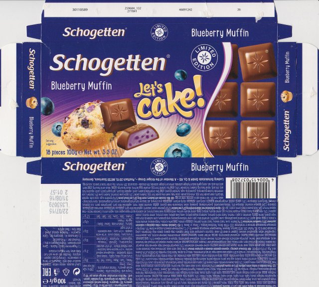 Schogetten Trumpf male 38 Blueberry Muffin Lets cake limited edition