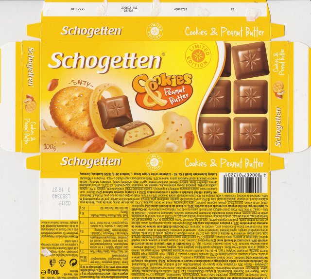 Schogetten Trumpf male 39 Cookies Peanut butter limited edition