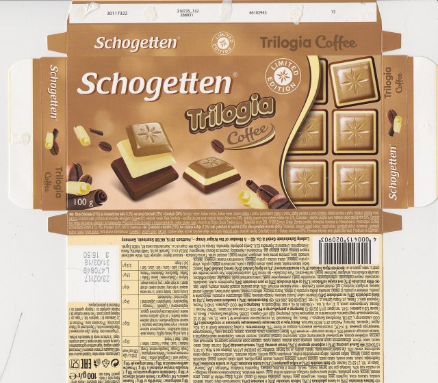 Schogetten Trumpf male 40 Trilogia Coffee limited edition