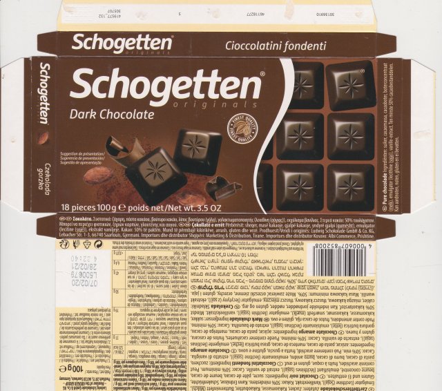 Schogetten Trumpf male 49 Dark Chocolate finest quality originals