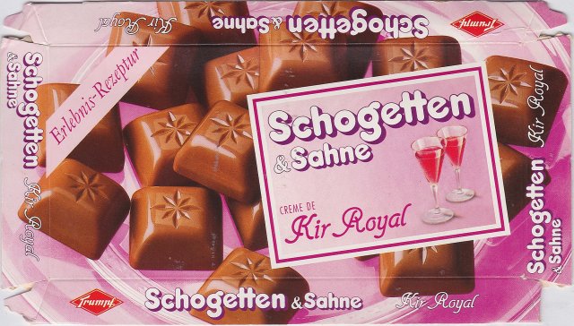 Schogetten Trumpf male 5 & Sahne Creme de Kir Royal Erlebnis-Rezeptur