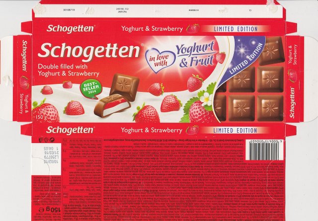 Schogetten Trumpf srednie 8 Double filled with Yoghurt & Strawberry Yoghurt & Fruit in love with bestseller 2014 limited edition