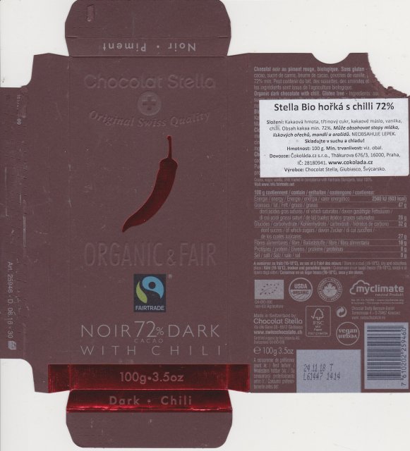 Stella 1 organic & fair noir 72 dark with chili